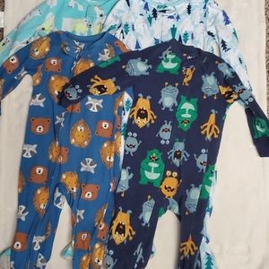 Lot of 4 footie pajamas